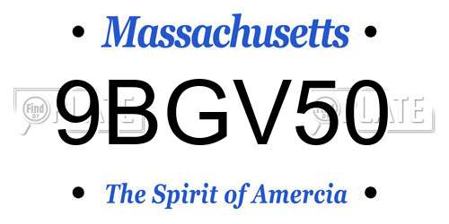 9BGV50 Massachusetts License Plate