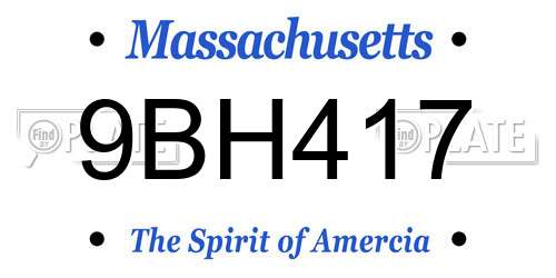 9BH417 Massachusetts License Plate