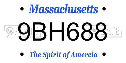 9BH688 Massachusetts License Plate