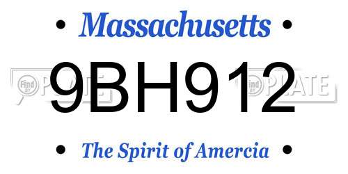 9BH912 Massachusetts License Plate