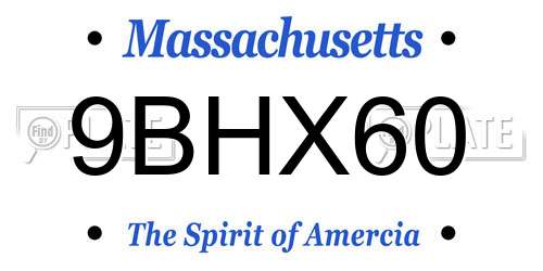 9BHX60 Massachusetts License Plate