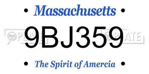 9BJ359 Massachusetts License Plate