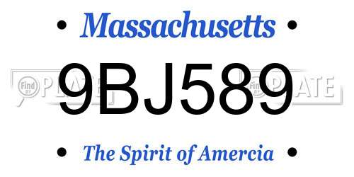 9BJ589 Massachusetts License Plate