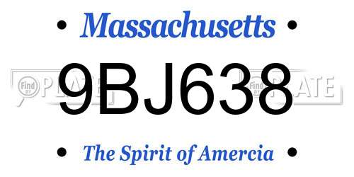 9BJ638 Massachusetts License Plate