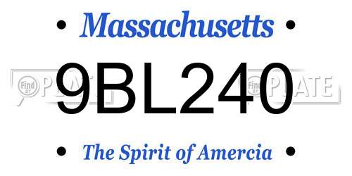 9BL240 Massachusetts License Plate