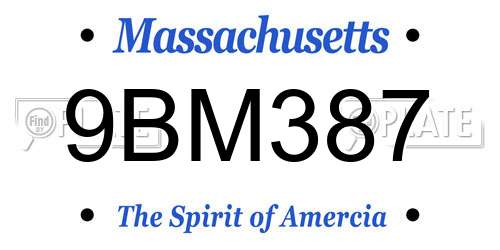 9BM387 Massachusetts License Plate