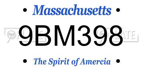 9BM398 Massachusetts License Plate