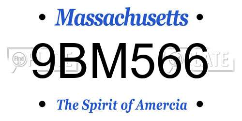 9BM566 Massachusetts License Plate