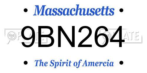 9BN264 Massachusetts License Plate