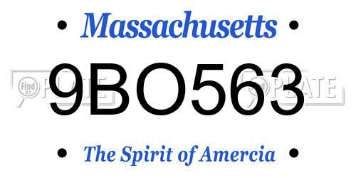 9BO563 Massachusetts License Plate