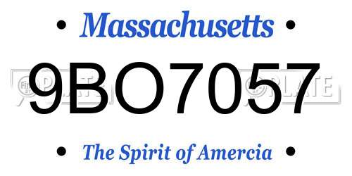 9BO7057 Massachusetts License Plate
