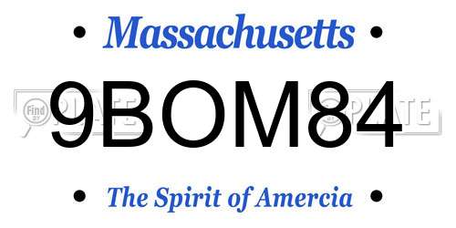9BOM84 Massachusetts License Plate