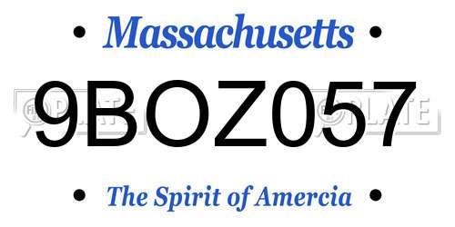 9BOZ057 Massachusetts License Plate