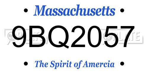 9BQ2057 Massachusetts License Plate