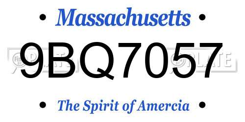 9BQ7057 Massachusetts License Plate