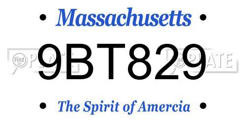 9BT829 Massachusetts License Plate