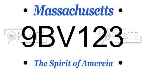 9BV123 Massachusetts License Plate