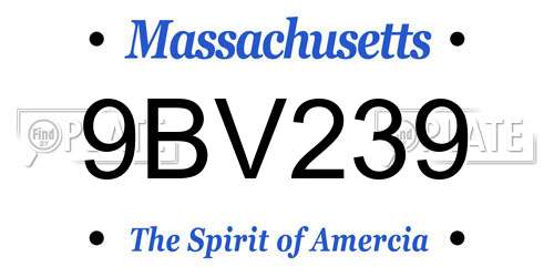 9BV239 Massachusetts License Plate