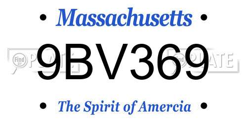 9BV369 Massachusetts License Plate