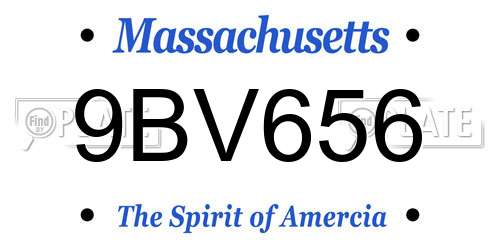 9BV656 Massachusetts License Plate