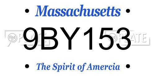 9BY153 Massachusetts License Plate