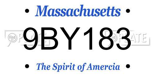 9BY183 Massachusetts License Plate