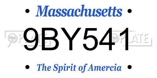 9BY541 Massachusetts License Plate