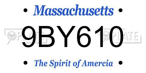 9BY610 Massachusetts License Plate
