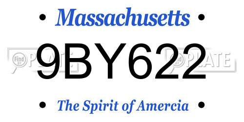 9BY622 Massachusetts License Plate