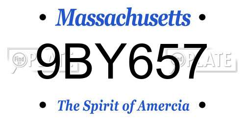9BY657 Massachusetts License Plate