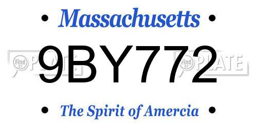 9BY772 Massachusetts License Plate