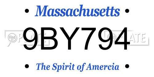 9BY794 Massachusetts License Plate