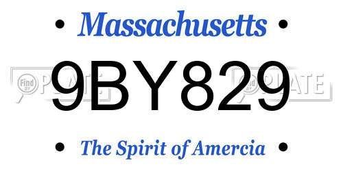 9BY829 Massachusetts License Plate