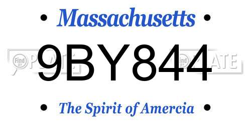 9BY844 Massachusetts License Plate