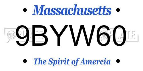 9BYW60 Massachusetts License Plate