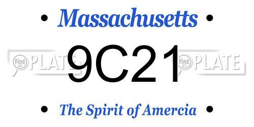 9C21 Massachusetts License Plate