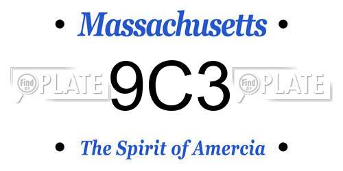 9C3 Massachusetts License Plate
