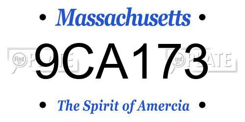 9CA173 Massachusetts License Plate
