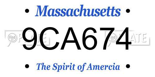 9CA674 Massachusetts License Plate