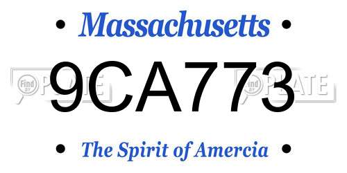 9CA773 Massachusetts License Plate