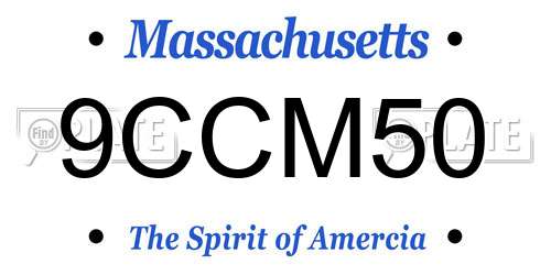 9CCM50 Massachusetts License Plate
