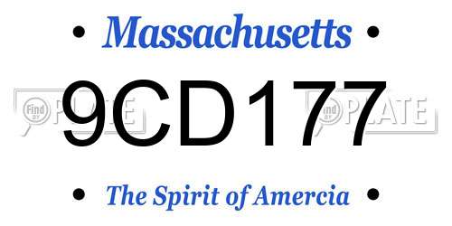 9CD177 Massachusetts License Plate