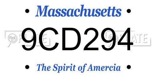 9CD294 Massachusetts License Plate