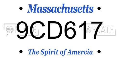9CD617 Massachusetts License Plate