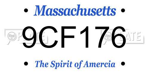 9CF176 Massachusetts License Plate