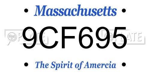 9CF695 Massachusetts License Plate