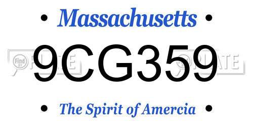 9CG359 Massachusetts License Plate