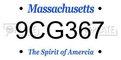 9CG367 Massachusetts License Plate