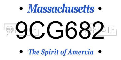 9CG682 Massachusetts License Plate