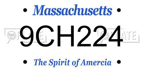 9CH224 Massachusetts License Plate